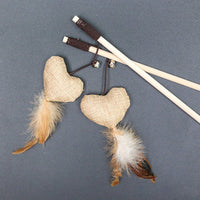 Interactive Cat Teaser Cute Wood Cat Stick Pet Toy for Cat